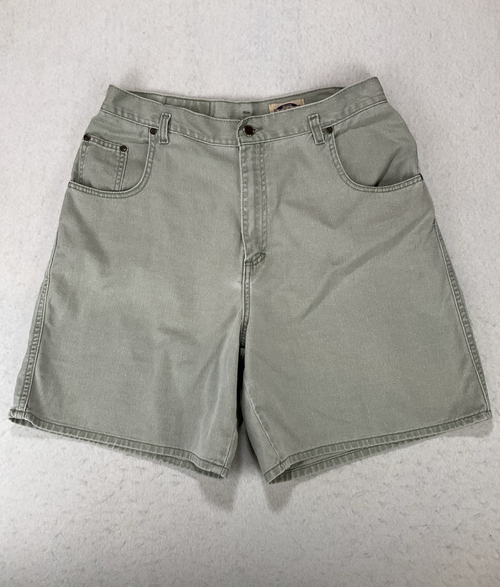 Vintage 90s Sonoma Sage Green Hi Rise Denim Jean Shorts Women Sz 16 100% Cotton
